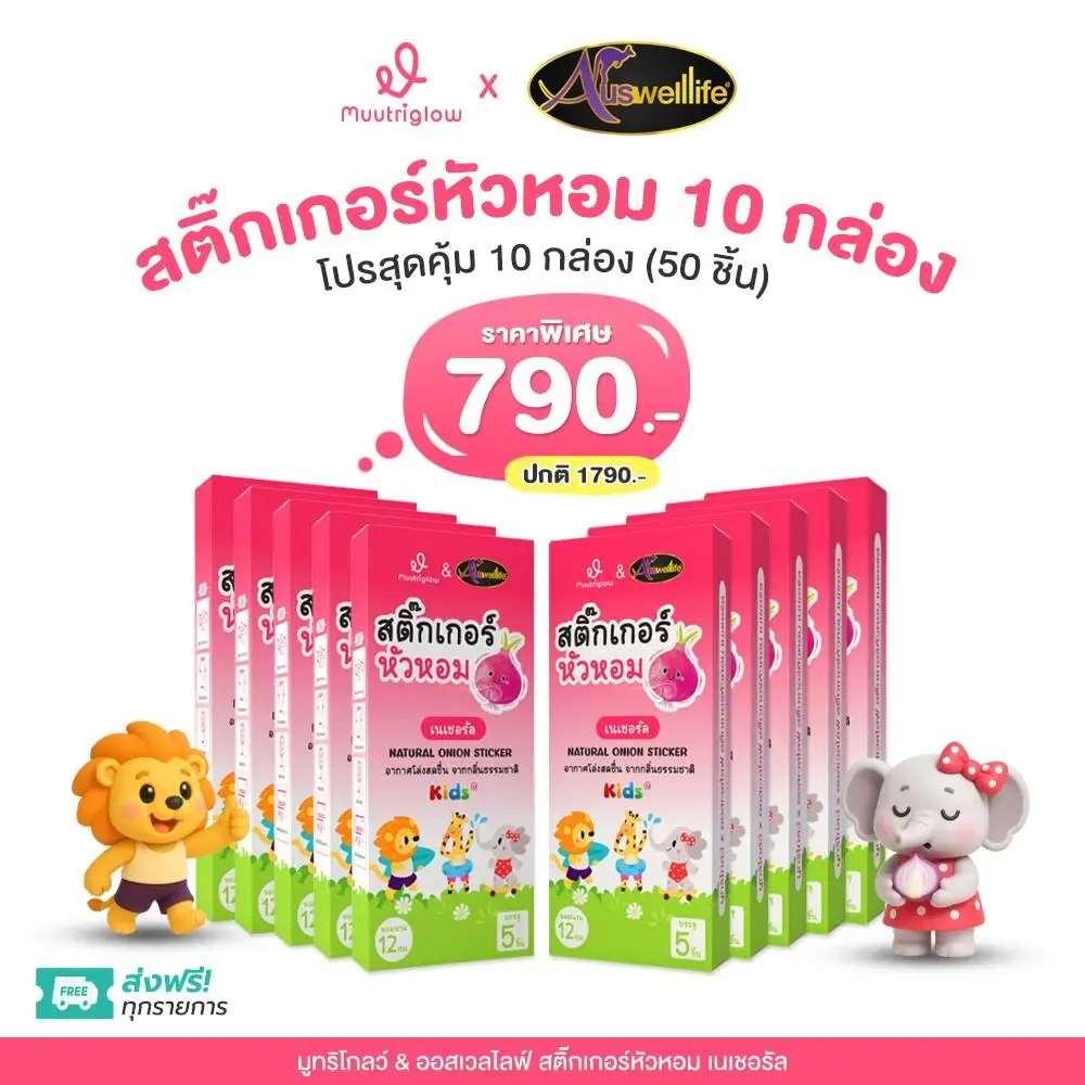 สติกเกอร์หัวหอม ( 10 กล่อง )  – Natural Onion Sticker